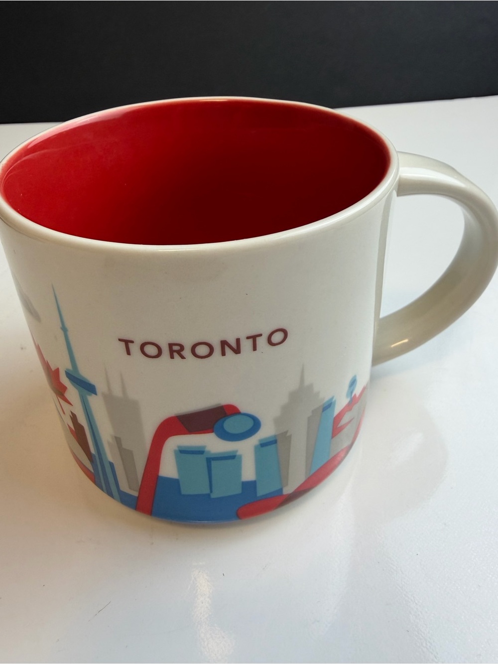 Toronto Skyline Starbucks Ceramic Coffee Mug - Red Interior